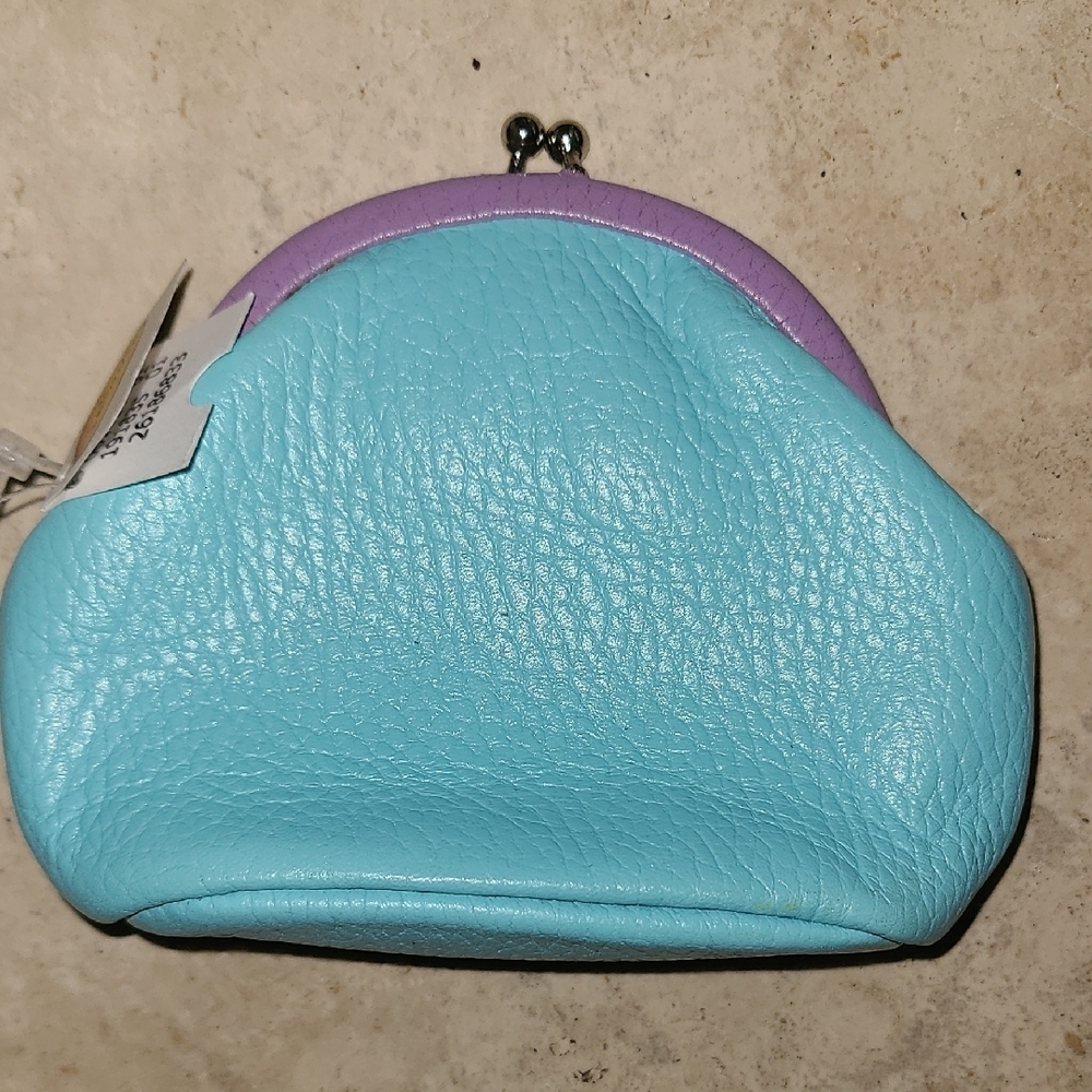 Talbots Leather Blue and Purple Coin Purse